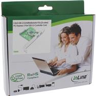 Carte contrôleur hôte USB 3.0 InLine à 2 ports avec port d'alimentation auxiliaire SATA PCIe