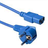 ACT Powercord mains connector CEE 7/7 male (angled) - C13 blue 1.8 m - 1.8 m - C13 coupler - 230 V