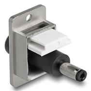 Delock Adaptateur de montage sur panneau DC 5,5 x 2,1 mm femelle vers 5,5 x 2,5 mm mâle argent blanc