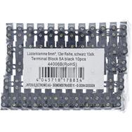 Bornier en ligne 6 mm² 12 ports noir 10 pièces.
