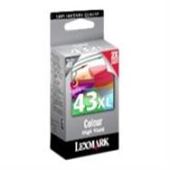 Lexmark Cartridge No. 43XL - Ink Cartridge Original - cyan, magenta, Yellow