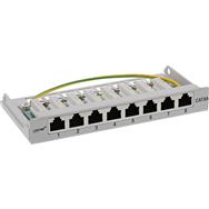 Panneau de brassage InLine Cat.6A 0,5U 8 ports - montage sur table/mur gris clair RAL7035