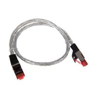 Câble de raccordement en ligne Cat.6 S/FTP transparent 0,5 m