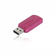 Verbatim PinStripe, 128 Go, USB Type-A, 2.0, 12 Mo/s, capuchon, rose