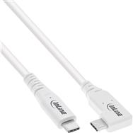 Câble USB-C coudé InLine USB4 PD 240 W 0,5 m Blanc