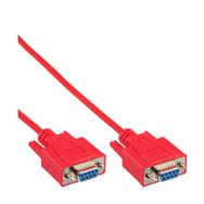 Câble null modem InLine DB9 femelle/femelle moulé rouge 3 m