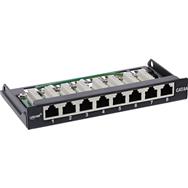 Panneau de brassage InLine Cat.6A 0,5U 8 ports - montage sur table/mur noir RAL9005
