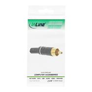 RCA mâle en ligne à souder, anneau blanc en métal noir pour câble 6 mm