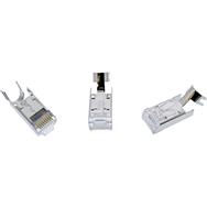 Connecteur à sertir InLine Cat.6A RJ45 blindé - 3 pièces gris, lot de 10