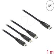 Câble de charge uniquement Delock - USB-C 24 broches vers Micro-USB Type B, Lightning, USB-C 24 broches