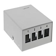 Boîtier de point de consolidation de bureau InLine 4x Keystone RJ45 - métal - RAL7035