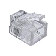 Fiche modulaire InLine 6P4C RJ11 pour sertissage sur câble rond - 10 pièces.