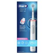 Braun Pro Sensitive Clean Pro 3 - Adult - Rotating-oscillating toothbrush - Daily care - Sensitive - Whitening - White - 4 x 30 sec - Sensitive White