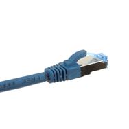 Câble patch en ligne S/FTP PiMF Cat.6A sans halogène 500 MHz bleu 1,5 m