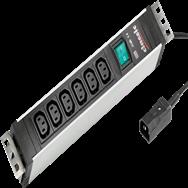 Bachmann Secomp 19.07.1193 - 2 m - C13 coupler - Aluminium - Plastic - Aluminium - Black - 8 AC outlet(s) - 230 V