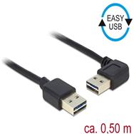 Delock Easy - Câble USB - USB (M) coudé gauche/droite, réversible vers USB (M) réversible