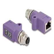 Adaptateur réseau Delock - 4 broches M12-D (F) fileté vers RJ-45 (F)