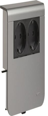 Support d'appareil Hager 2 pour prise SL20080900D1 décoratif en aluminium