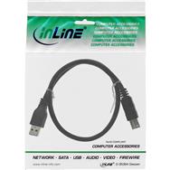 Câble USB 3.2 Gen.1 InLine Type A mâle / Type B mâle - noir - 0,3 m