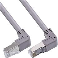 Câble patch InLine coudé haut/bas - S/FTP (PiMf) - Cat.6 - 250 MHz - PVC, gris - 1,22 m