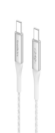 Belkin BOOST CHARGE 240W Câble USB-C 2m - Charge puissante blanc