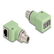 Adaptateur réseau Delock - 8 broches M12-X (M) fileté vers RJ-45 (F) coudé