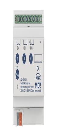 MDT AZI-0316.03 actionneur de commutation 3 voies 4TE REG16/20A 230V AC avec compteur de puissance active