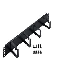 Rockstable 1 U 19" 4 Way Cable Management - Cable management panel - Black - SPCC - Steel - 1U - 48.3 cm (19") - 483 mm