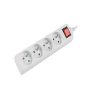 Lanberg PS1-04E-0150-W - 1.5 m - 4 AC outlet(s) - Indoor - Type E - White - 2500 W