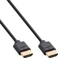 Câble HDMI ultra-rapide InLine Slim M/M 8K4K plaqué or noir 0,3 m
