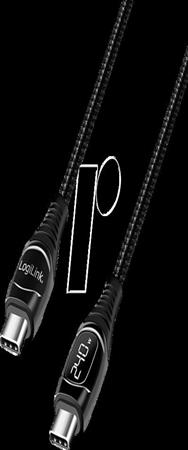 LogiLink CU0185 Câble de synchronisation et de charge USB-C 100W Écran OLED 2m