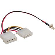 Câble adaptateur de ventilateur en ligne 3 broches / alimentation 4 broches 0,3 m