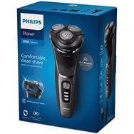 Philips Shaver 3000 Series S3343/13 Wet & Dry Electric Shaver - Rotation shaver - Black - Chrome - PowerCut blade system - SH30 - 2 year(s) - Battery