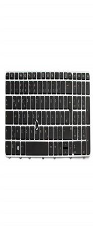 Clavier DE HP 819899-041 noir/argent mat rétroéclairé avec souris