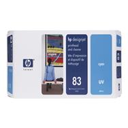 HP 83 Cyan DesignJet UV Printhead: With Printhead Cleaner