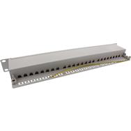Panneau de brassage en ligne 19" Cat.6A 24 ports 1U gris clair RAL7035