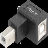 Adaptateur USB Delock - USB Type B (M) vers USB Type B (F) coudé à gauche