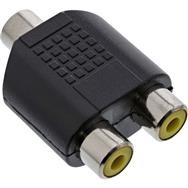 Adaptateur audio en ligne jack 3,5 mm femelle mono / 2x RCA femelle