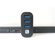 Techly 180Ã‚Â° Drehbarer Hub 3*USB 3.0 mit Kabel