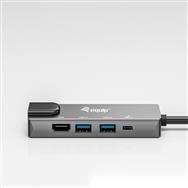 Station d'accueil Equip Dock USB-C->HDMI Gigabit LAN 2xUSB3.0.100WPD 0,25 m