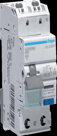 Interrupteur Hager Fi/LS 1P+N 6kA C-6A 30mA ADS956D
