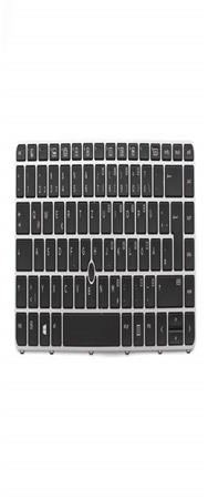 Clavier HP 839827-041 DE noir/argent mat rétroéclairé avec souris
