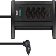 Brennenstuhl ALU-Office-Line 4fach schwarz weiÃƒÅ¸*DE* - Power Strip