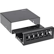 Boîtier de point de consolidation de bureau InLine 6x Keystone RJ45 - métal - noir RAL9005