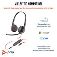 Poly Blackwire C3225 Stereo USB-C Headset (Bulk) - Wired - Office/Call center - 20 - 20000 Hz - 164.2 g - Headset - Black