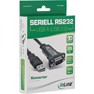 Câble adaptateur USB 2.0 vers série InLine USB Type A mâle / DB9 mâle 0,25 m