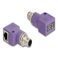 Adaptateur réseau Delock - 4 broches M12-D (M) fileté vers RJ-45 (F) coudé