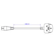 Bachmann H05VV-F 3G0.75mmÃ‚Â² sw L 1.0m UK/IEC C5