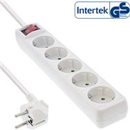 Bloc multiprises InLine - 5 prises avec terre CEE 7/3 - blanc - 1,5 m