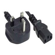Manhattan Power Cord/Cable - UK 3-pin plug to C13 Female (kettle lead) - 1.8m - 10A - Black - Lifetime Warranty - Polybag - 1.8 m - C13 coupler - BS 1363